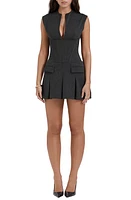 HOUSE OF CB Eleanor Sleeveless Minidress Dark Grey at Nordstrom,