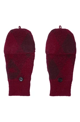 burberry Argyle Convertible Wool Mittens in Ripple Plum at Nordstrom, Size Medium