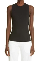 K. NGSLEY Gender Inclusive Dani Rib Stretch Cotton Tank Black at Nordstrom,