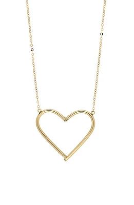 Bony Levy Large 14K Gold Open Heart Pendant Necklace in Yellow Gold at Nordstrom, Size 18 In