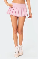 EDIKTED Talya Pleated Miniskort Light-Pink at Nordstrom,