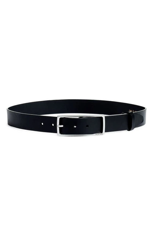 rag & bone Rebound Leather Belt Blk/Silver at Nordstrom,