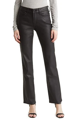 NYDJ Marilyn Coated Straight Leg Jeans Black at Nordstrom,