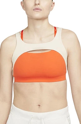 Nike Yoga Indy Infinalon Sports Bra in Rush Orange/Sanddrift at Nordstrom, Size X-Large