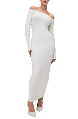 Good American Shine Off the Shoulder Long Sleeve Maxi Dress at Nordstrom,