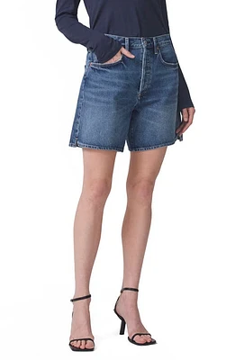 Citizens of Humanity Marlow High Waist Long Organic Cotton Denim Shorts Amaretto at Nordstrom,