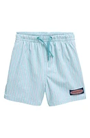 vineyard vines Kids' Chappy Seersucker Swim Trunks Mare Stp at