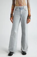 Acne Studios Monogram High Waist Relaxed Fit Jeans Blue/Beige at Nordstrom, X 30