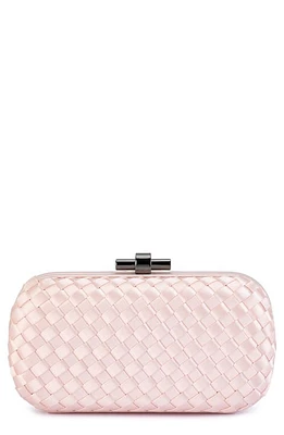 Olga Berg Evelyn Woven Satin Clutch in Blush at Nordstrom