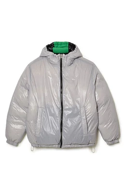 Lacoste Reversible Hooded Puffer Jacket Qiw Abimes/Multico-Nimbus at Nordstrom,