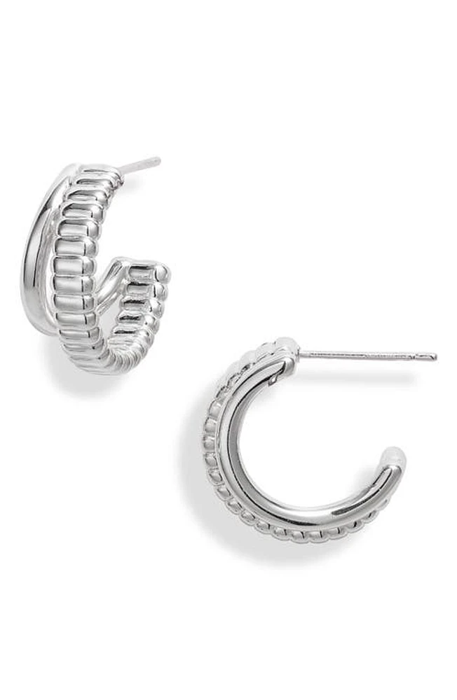 Kendra Scott Layne Double Huggie Hoop Earrings in Silver at Nordstrom