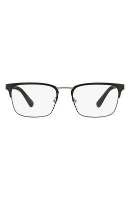 Prada 55m Rectangle Optical Glasses in Matte Black at Nordstrom