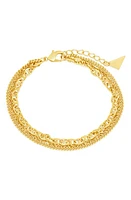 Sterling Forever Nevaeh Layered Chain Bracelet in Gold at Nordstrom