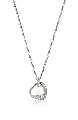 John Hardy Pebble Heart Pavé Diamond Short Pendant Necklace in Silver at Nordstrom