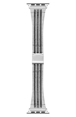 The Posh Tech Eliza Stainless Steel Apple Watch Watchband in Silver/black at Nordstrom