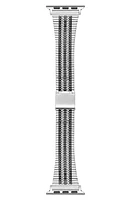 The Posh Tech Eliza Stainless Steel Apple Watch Watchband in Silver/black at Nordstrom