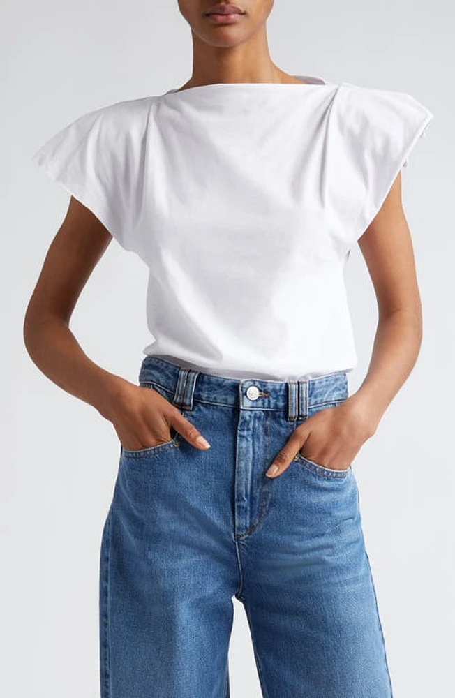 Isabel Marant Sebani Gathered Shoulder Cotton T-Shirt at Nordstrom,