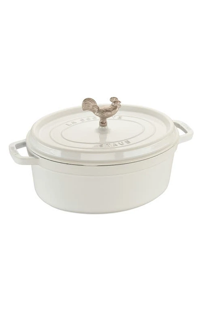 Staub 5.75-Quart Oval Coq Au Vin Enameled Cast Iron Dutch Oven in White at Nordstrom