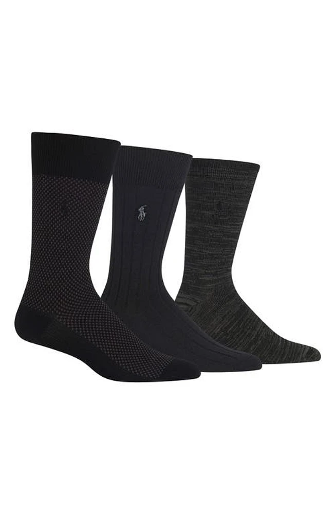 Polo Ralph Lauren Assorted 3-Pack Bird's Eye Socks in Black at Nordstrom