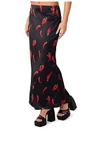 EDIKTED Chili Satin Maxi Skirt in Black at Nordstrom, Size X-Small