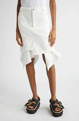 Sacai Asymmetric Denim Skirt in Off White at Nordstrom, Size 3