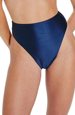 ViX Swimwear Gigi Solid High Waist Bikini Bottoms Navy at Nordstrom,