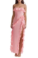 HOUSE OF CB Sarina Ruffle Strapless Maxi Dress at Nordstrom,