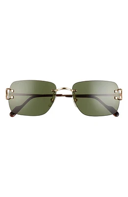 Cartier 59mm Rimless Rectangular Sunglasses in Gold at Nordstrom