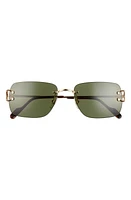 Cartier 59mm Rimless Rectangular Sunglasses in Gold at Nordstrom