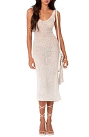 EDIKTED Nevea Open Back Knit Cover-Up Midi Dress Cream at Nordstrom,