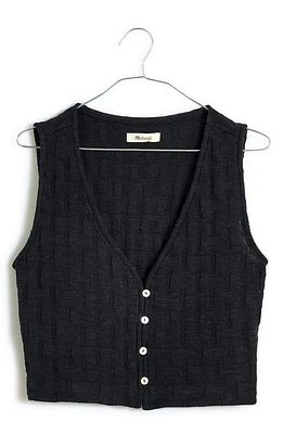 Madewell Basket Stitch Vest True Black at Nordstrom,