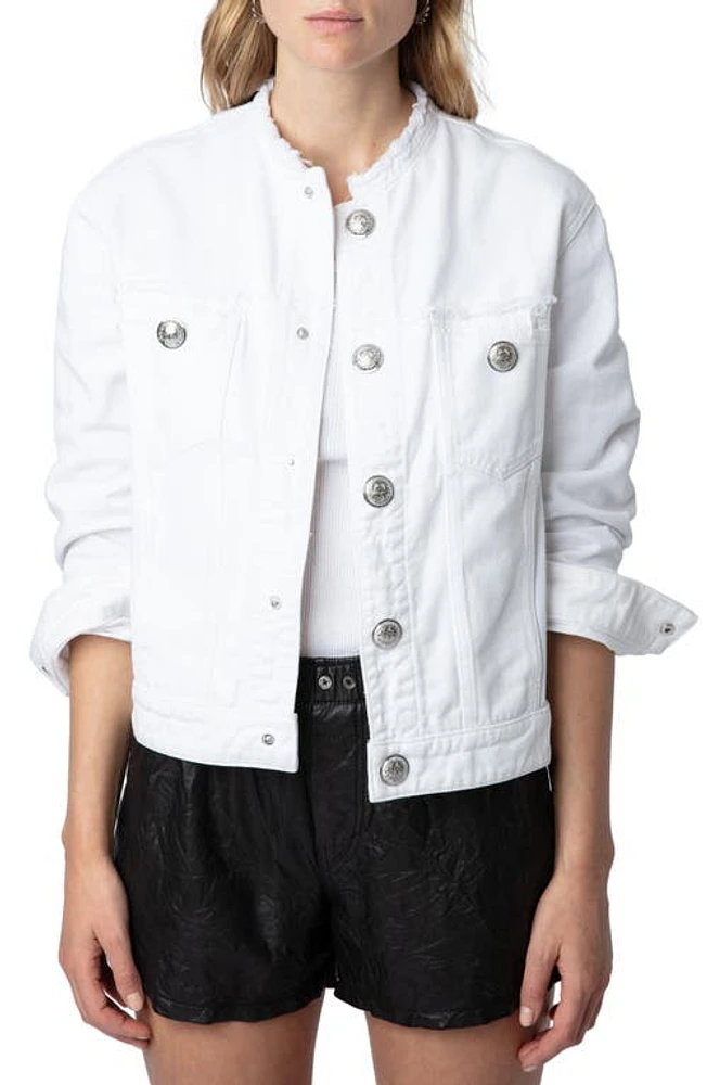 Zadig & Voltaire Kaely Raw Edge Denim Jacket Judo at Nordstrom,