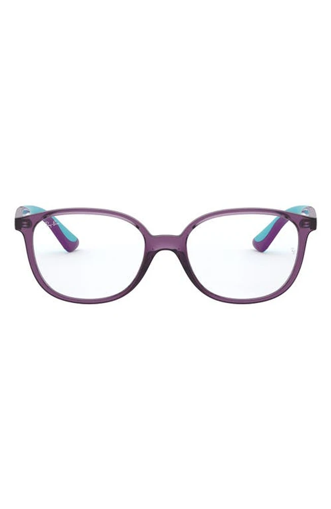 Ray-Ban Kids' 49mm Optical Glasses in Transparent Violet at Nordstrom