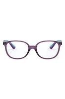 Ray-Ban Kids' 49mm Optical Glasses in Transparent Violet at Nordstrom