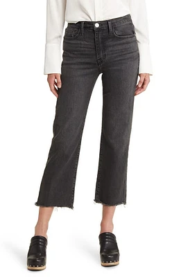 FRAME Le Jane Frayed Crop Straight Leg Jeans Obsidian at Nordstrom,