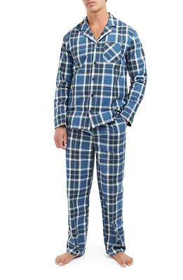 Barbour Carlisle Plaid Woven Cotton Pajamas in Summer Navy Tartan at Nordstrom, Size Medium