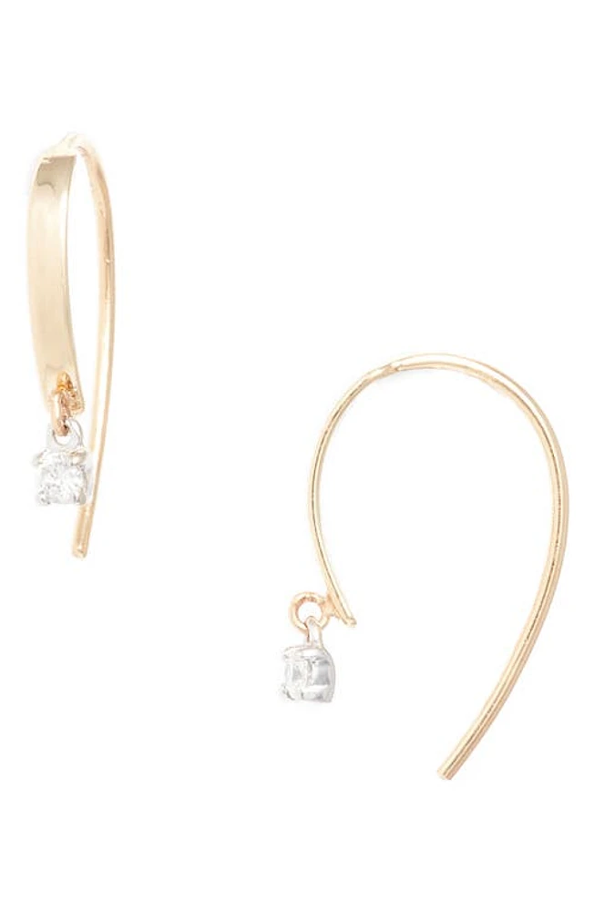 Lana Mini Diamond Drop Hoop Earrings in Yellow at Nordstrom