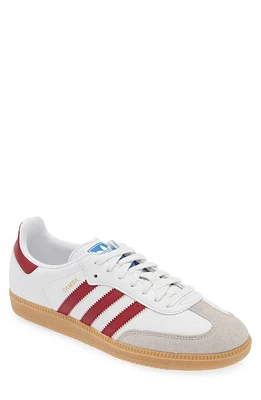 adidas Gender Inclusive Samba OG Sneaker White/Burgundy/Gum at Nordstrom, Women's