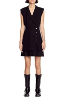 sandro Alexandrie Notch Lapel Tweed Dress Black at Nordstrom,