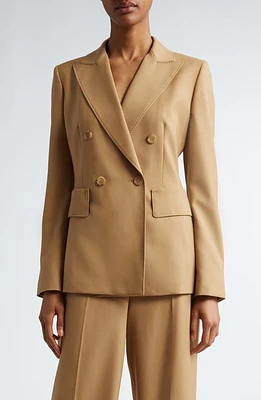 Max Mara Osanna Double Breasted Twill Blazer Honey at Nordstrom,