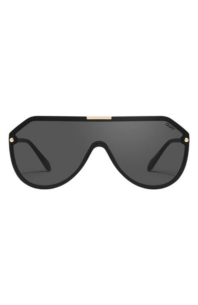 Quay Australia Show Biz 150mm Gradient Shield Sunglasses in Black/Black at Nordstrom