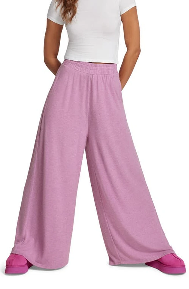 UGG(r) Holsey Peached Knit Wide Leg Lounge Pants Heather at Nordstrom,