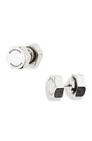 Balenciaga Double Screw Garage Stud Earrings in Antique Silver at Nordstrom