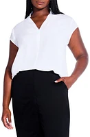 NIC+ZOE Day to Night Cap Sleeve Top in Paper White at Nordstrom, Size 1X