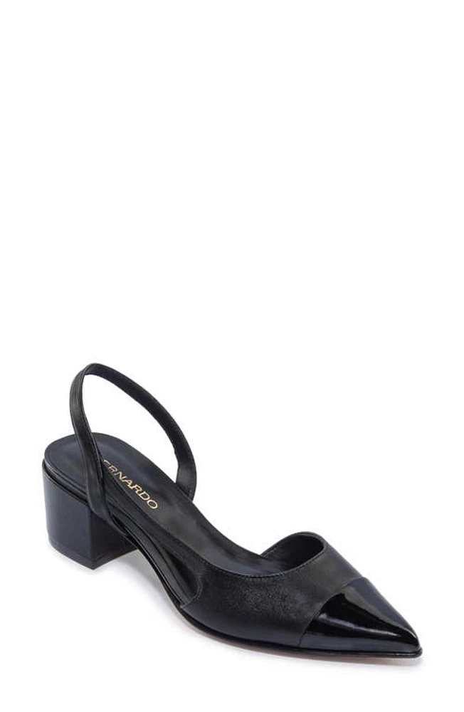 Bernardo Monroe Slingback Half D'Orsay Pointed Cap Toe Pump /Black at Nordstrom,