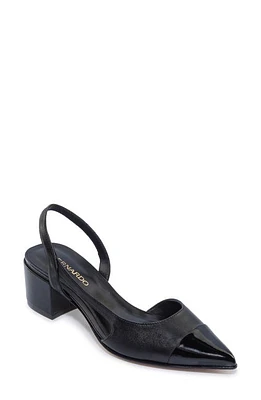 Bernardo Monroe Slingback Half D'Orsay Pointed Cap Toe Pump /Black at Nordstrom,