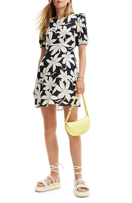 Desigual Short Floral Dress Black at Nordstrom,