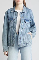 Rails Grove Floral Embroidery Denim Trucker Jacket Flower Field at Nordstrom,