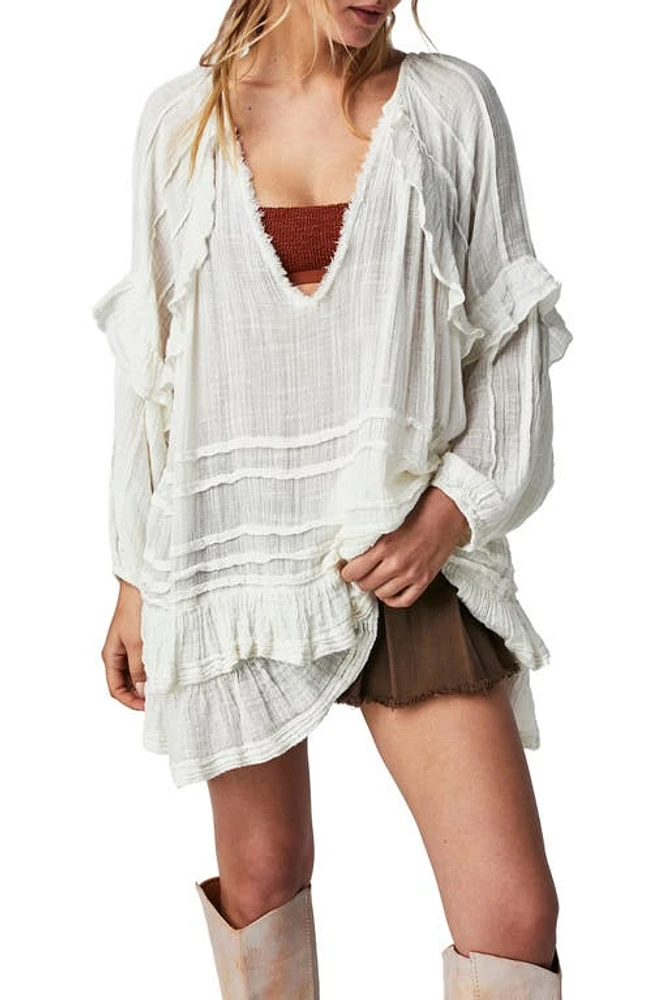 Free People Tamasi Ruffle Tunic Ivory at Nordstrom,