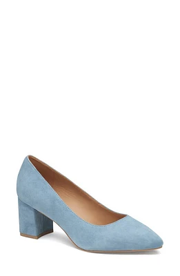 Johnston & Murphy Vicki Block Heel Pump Slate Blue Kid Suede at Nordstrom,